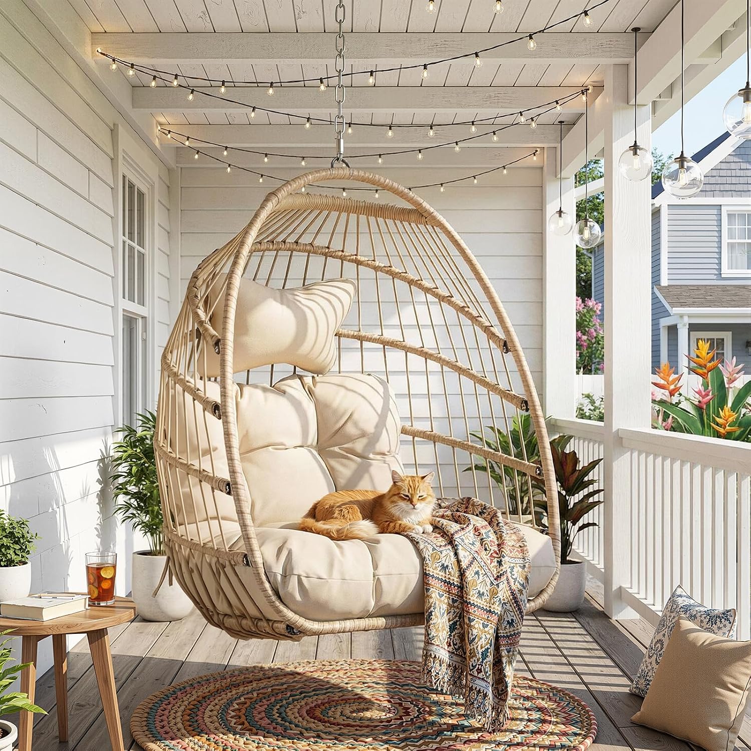 Outdoor Furniture Without Cushions - Wiszące krzesło jajko do zawieszenia na