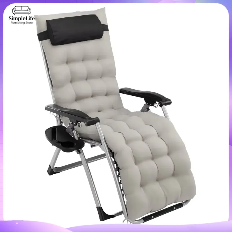 Deck Chair Lounger - Leżak bezgrawitacyjny, regulowany, składany, szary, na