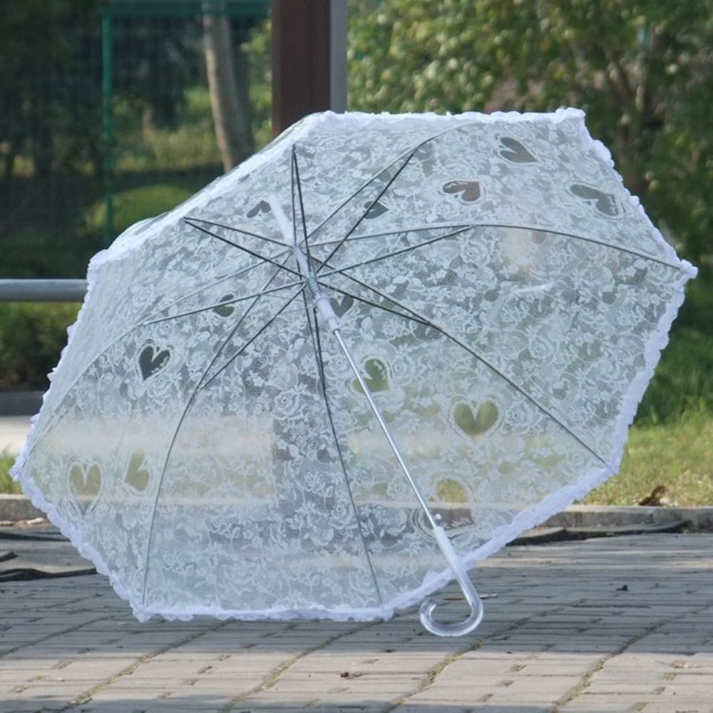 Parasol Umbrella Large - Parasol vintage składany z koronką, duży,