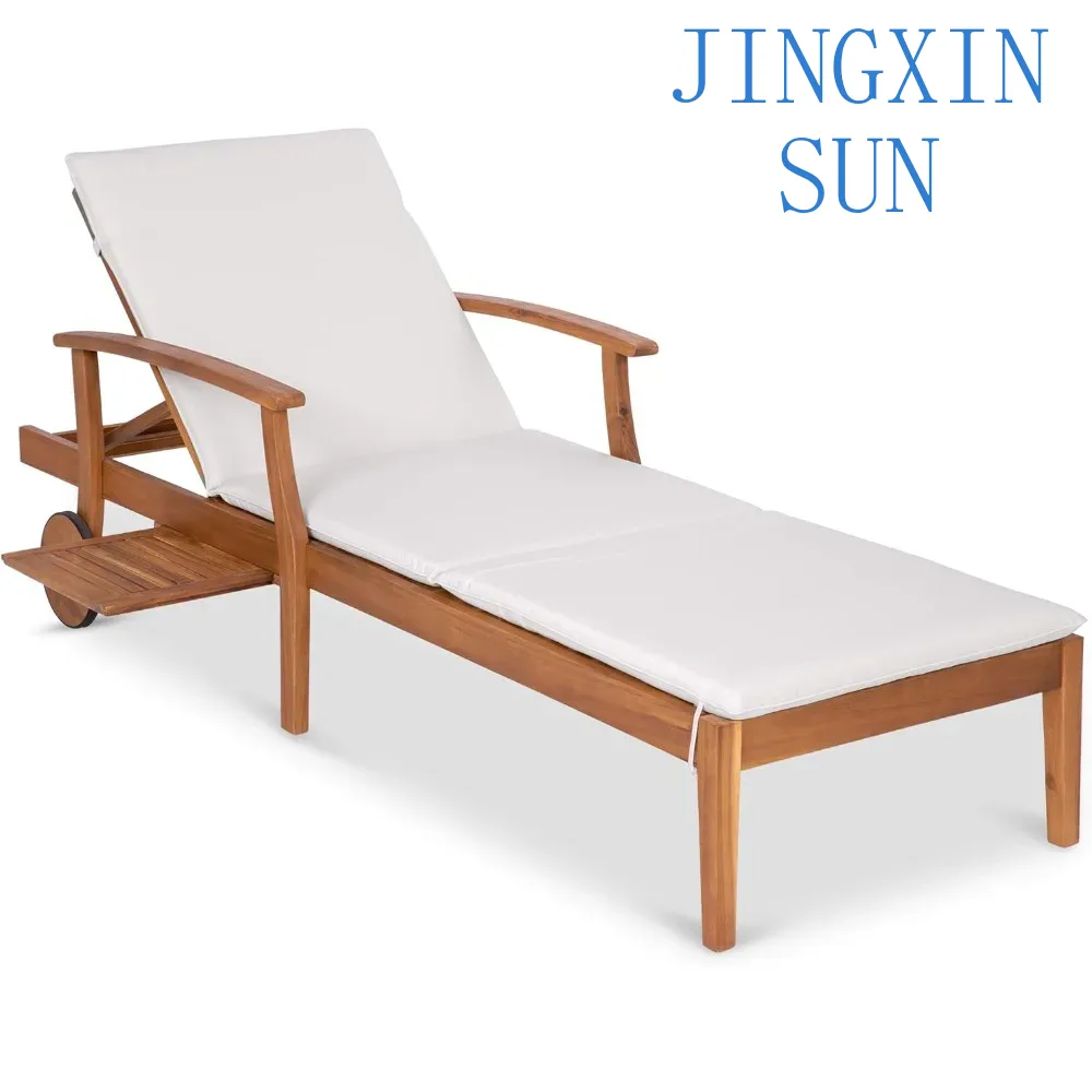 Outdoor Furniture Without Cushions - Leżak z drewna akacjowego 79x26 cali,