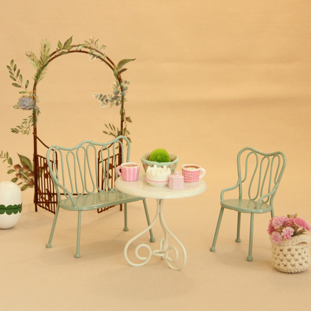 Miniaturowy żelazny zestaw sto – Outdoor Furniture Hotel recenzja i cena