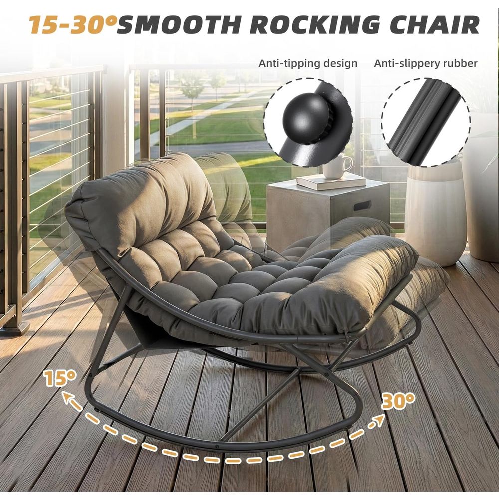 Duży fotel bujany Papasan z po – Outdoor Furniture Without Cushions recenzja i cena