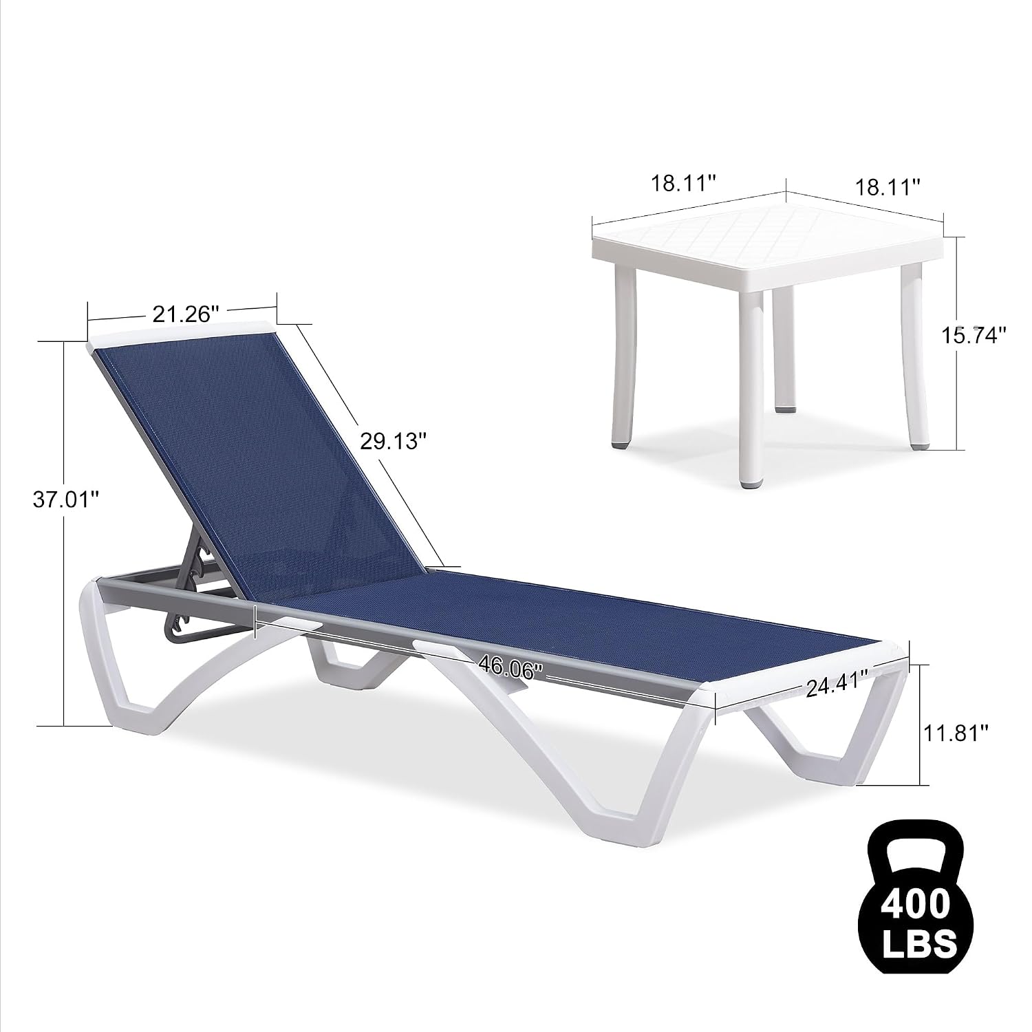 Aluminiowy zestaw leżaków (3 s – Deck Chair Lounger recenzja i cena